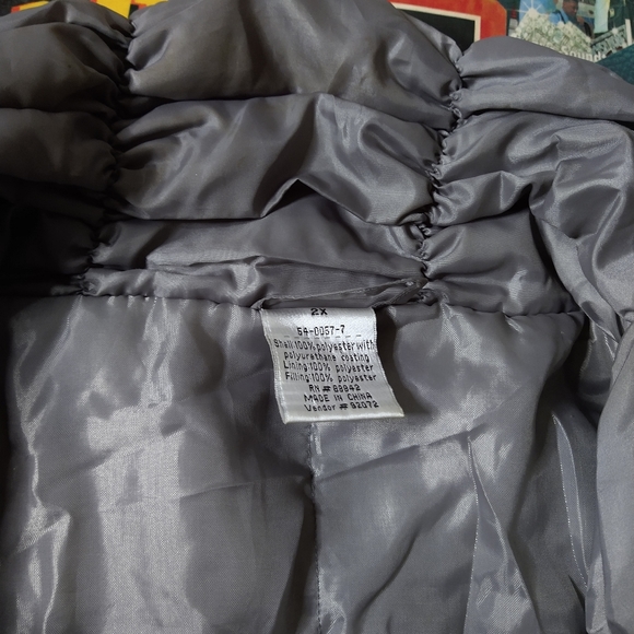 Vintage Silver Winter Puffer Jacket Long Parka Gray Designer oversized XXL - Picture 4 of 5